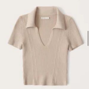 Abercrombie ribbed sweater polo